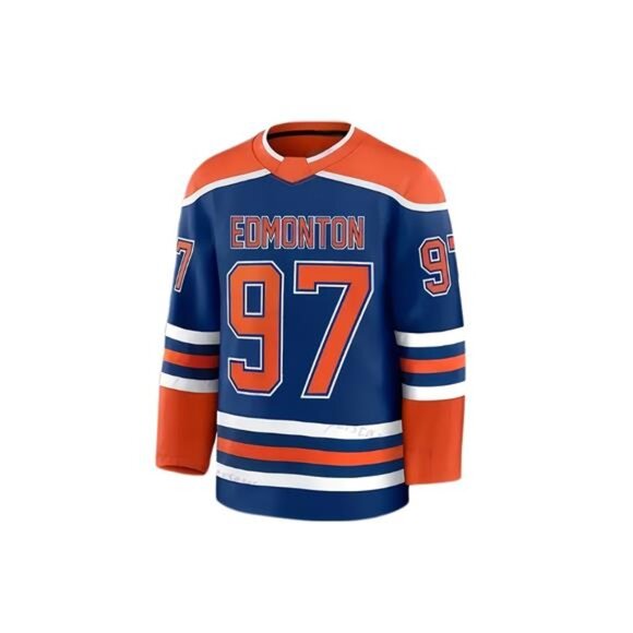 NWT Multiple Sizes Connor McDavid Edmonton Oilers #97 Blue Jersey Rare MVP - Picture 2 of 4